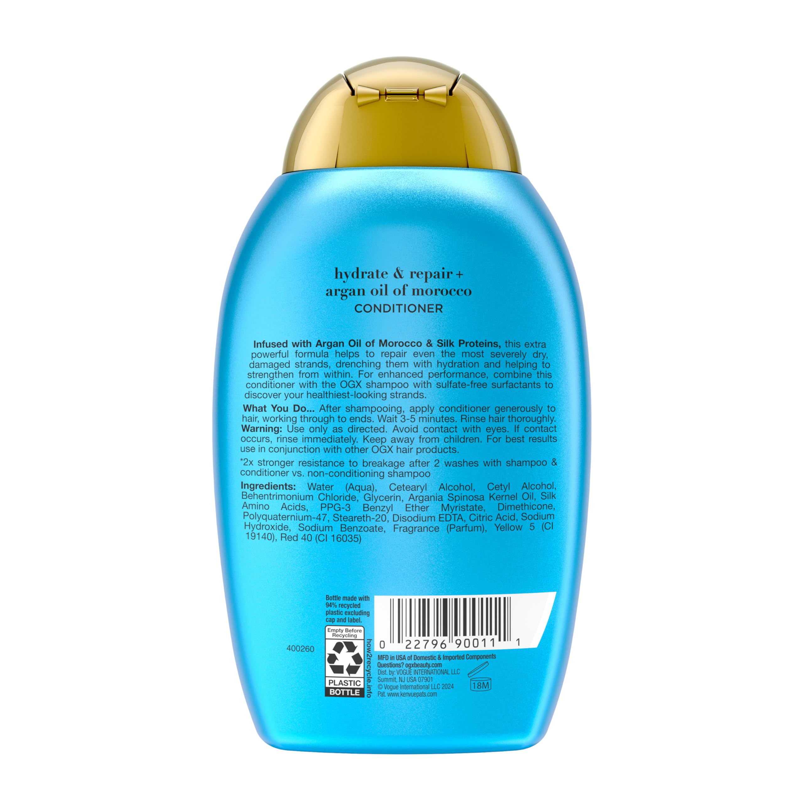 OGX lifestyle shot of styled hair highlighting hydrated, healthy-looking finish