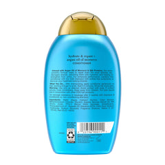 OGX lifestyle shot of styled hair highlighting hydrated, healthy-looking finish