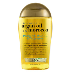 OGX bottle front packaging showing label and size, highlights nourishing formula