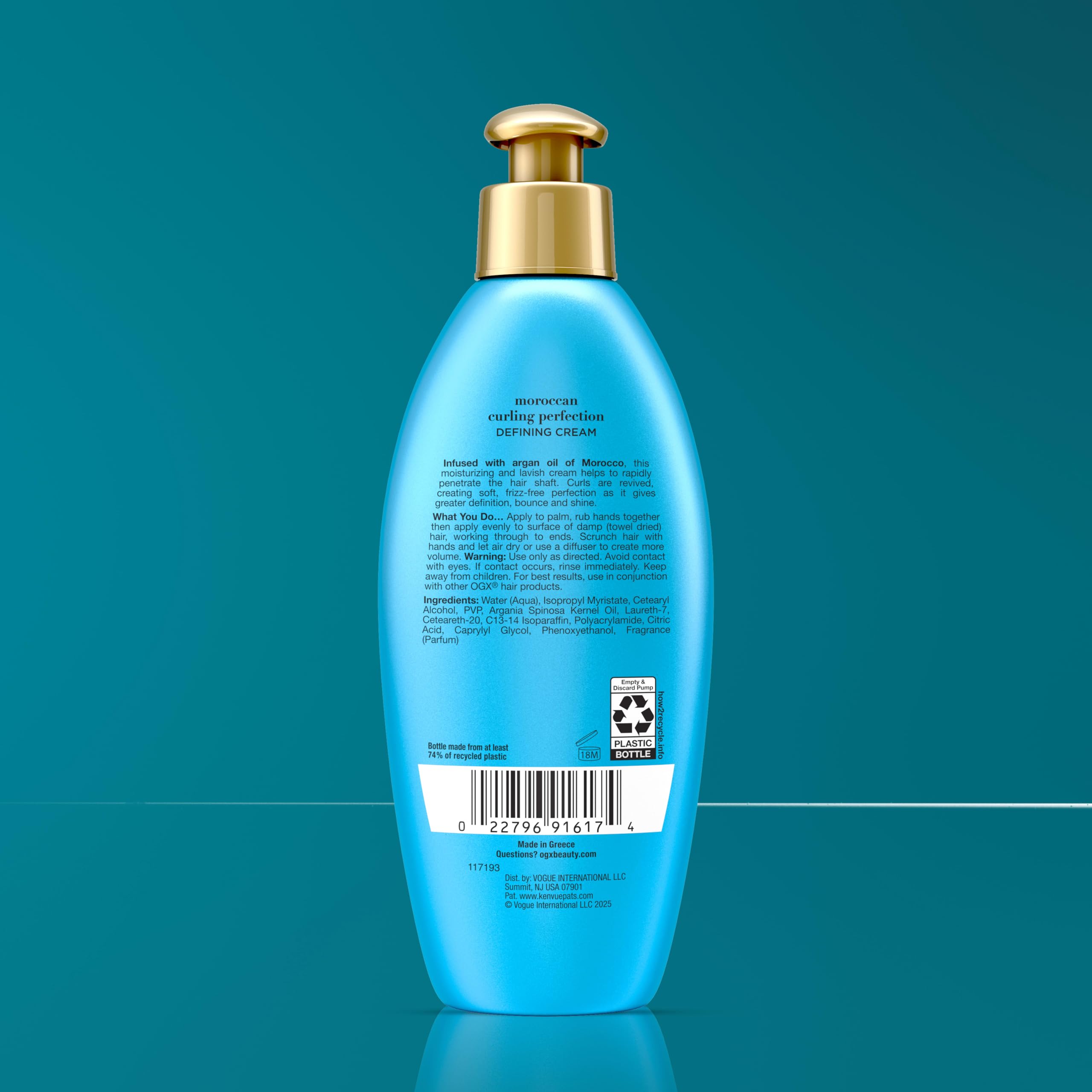 OGX jar on bathroom shelf suggesting routine-ready curl care