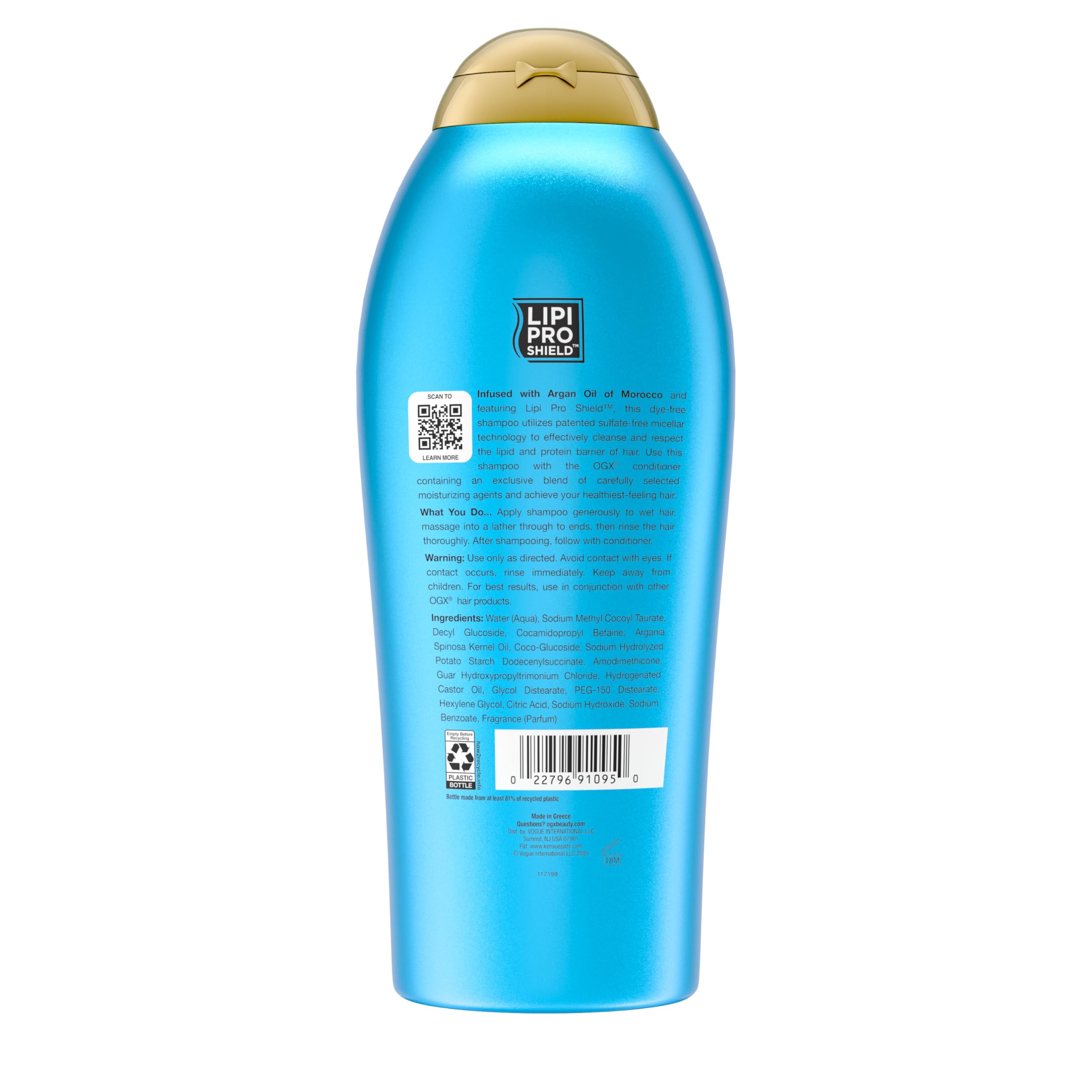 OGX shampoo staged in bathroom setting suggesting a restorative routine