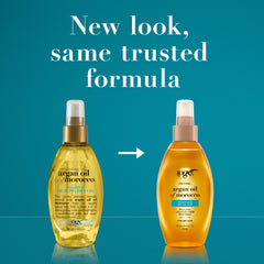 ogx texture drop on hand highlights lightweight, non-greasy feel
