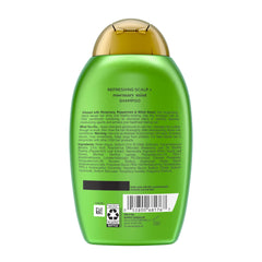 OGX bottle on bathroom shelf styling a refreshed hair routine