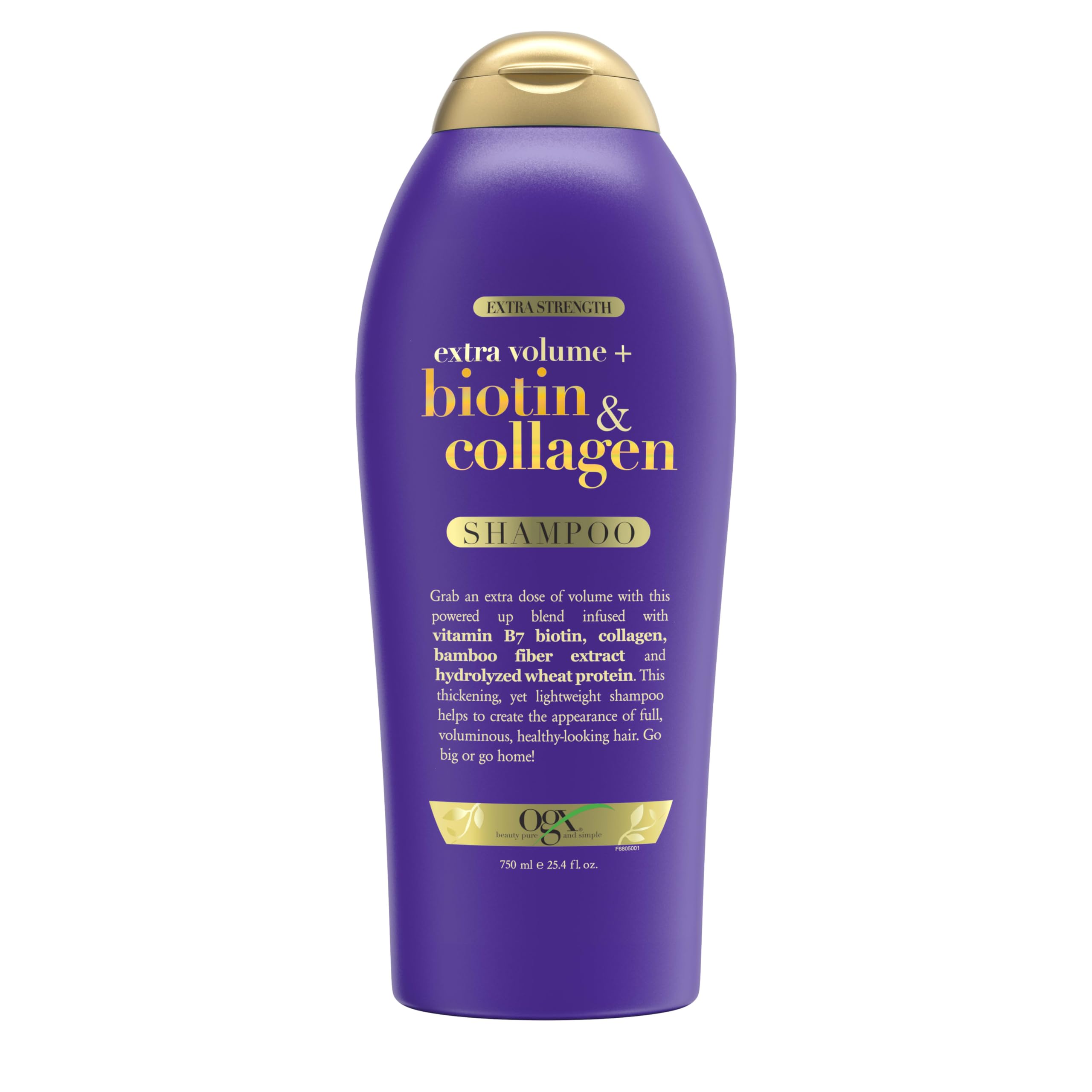 OGX bottle front view showing product and volumizing benefit