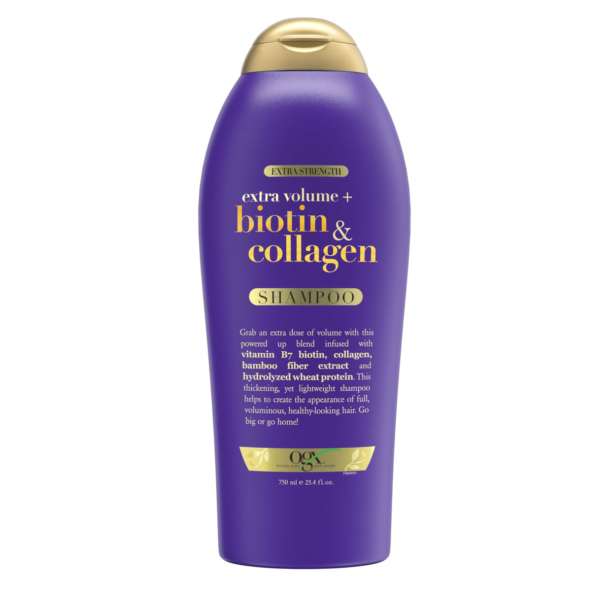OGX bottle front view showing product and volumizing benefit