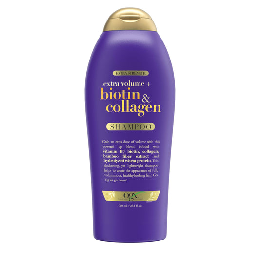 OGX bottle front view showing product and volumizing benefit