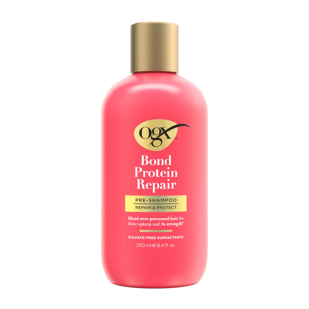 OGX front packaging showing bottle and branding benefits of repair