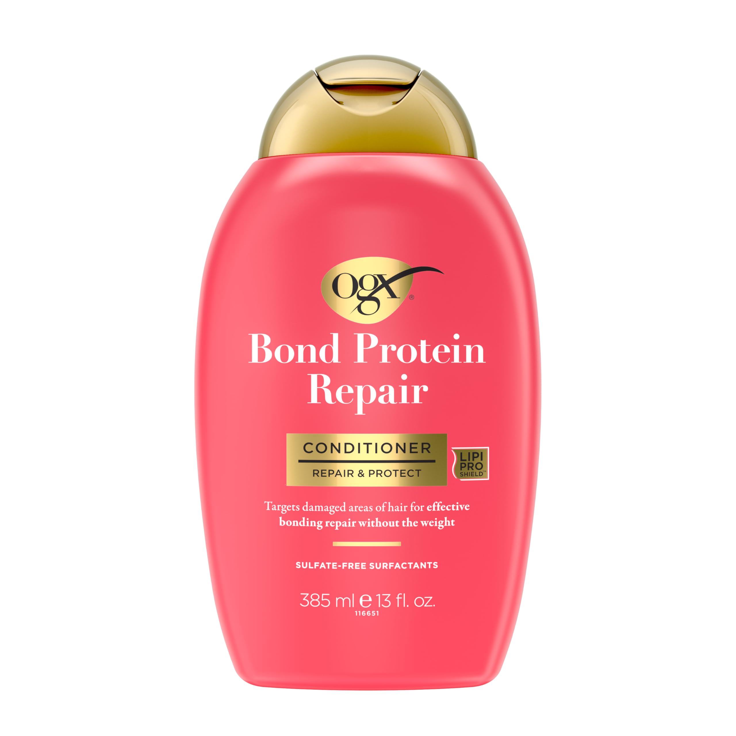 OGX front packaging showing bottle and product name with clear benefit