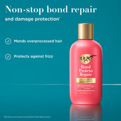 OGX close-up of creamy pre-shampoo texture showing nourishing formula