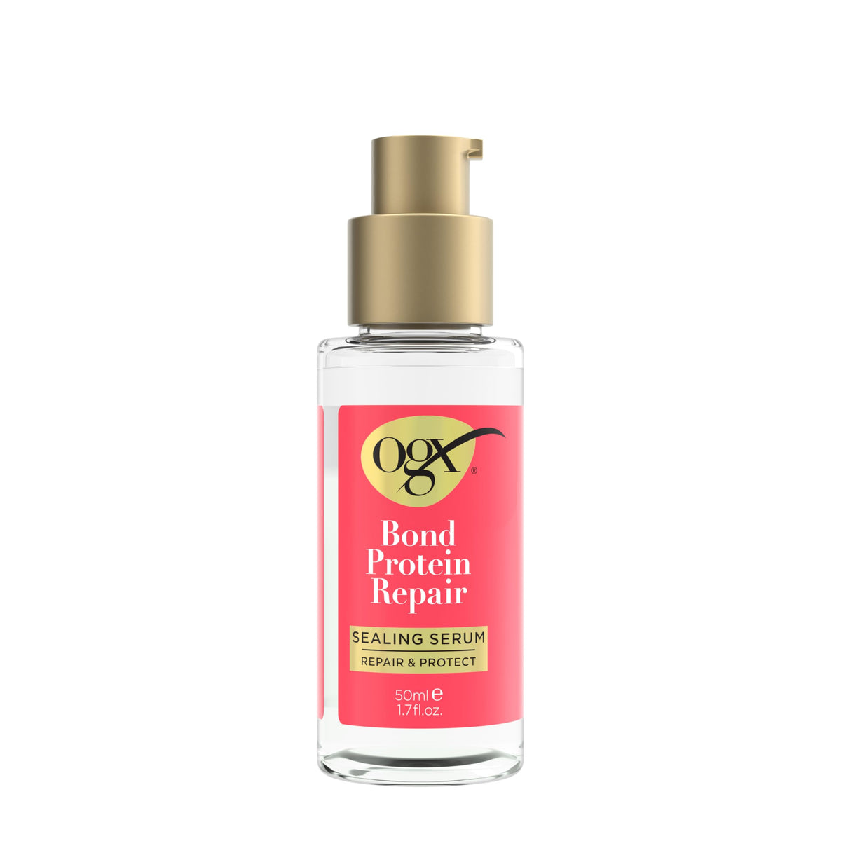 OGX front label showing product name and benefits for easy identification