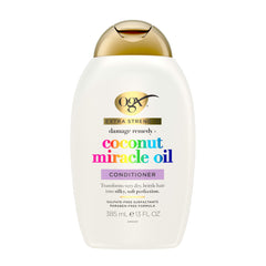 OGX label close-up highlighting key ingredients and paraben-free claim