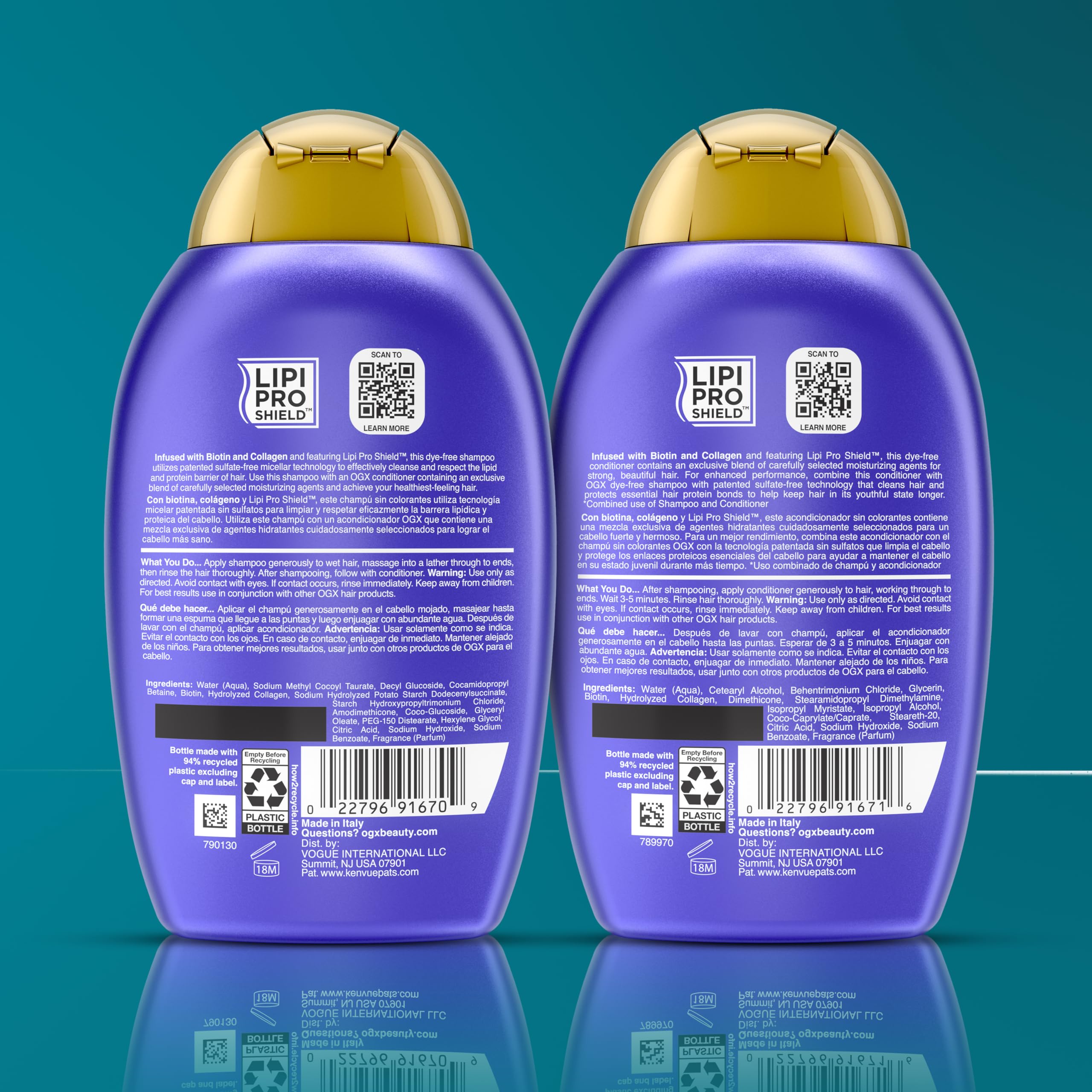OGX bottles on bathroom shelf suggesting daily routine ease