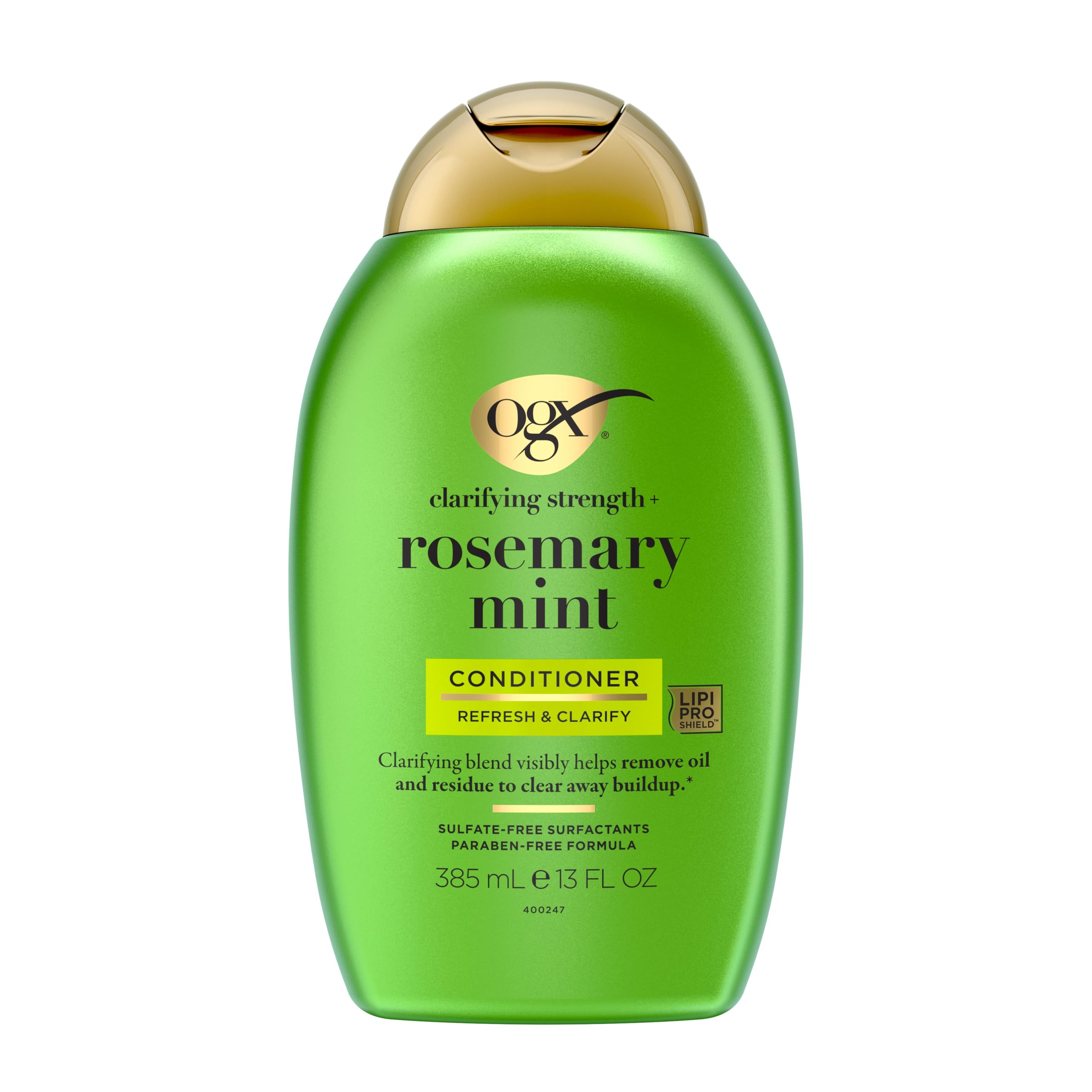 OGX bottle front view showing brand and clarifying benefit