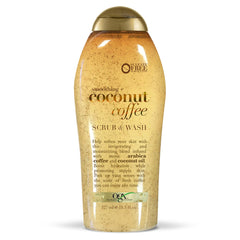 OGX bottle front packaging showing coconut coffee blend and size benefits