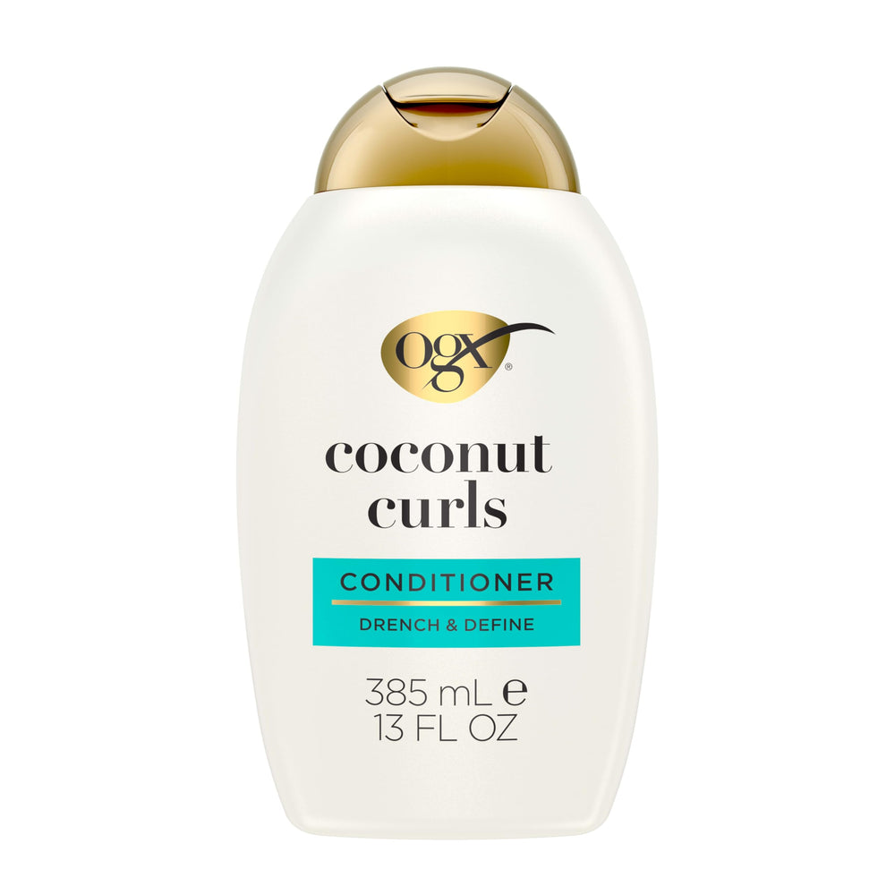 OGX bottle front packaging showing product and curl benefits