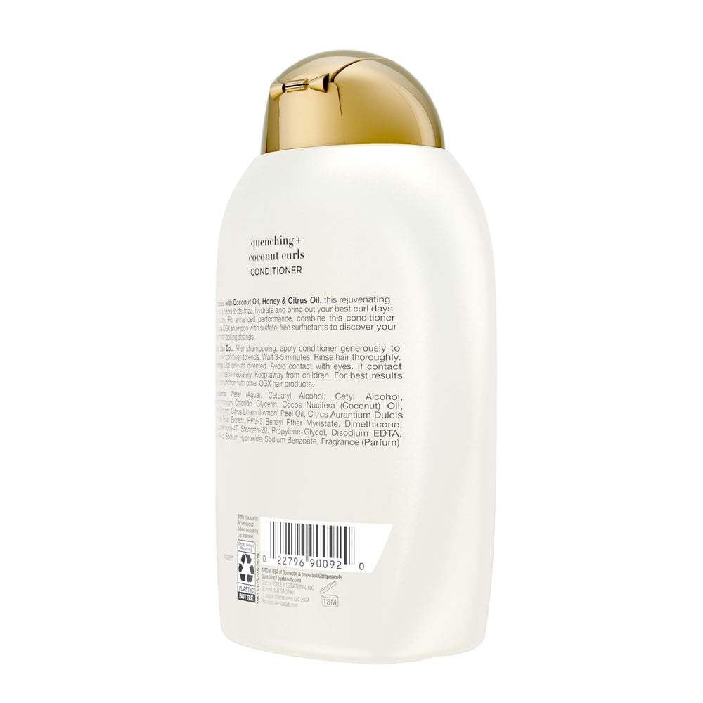 OGX conditioner applied in shower detangling curly wet hair