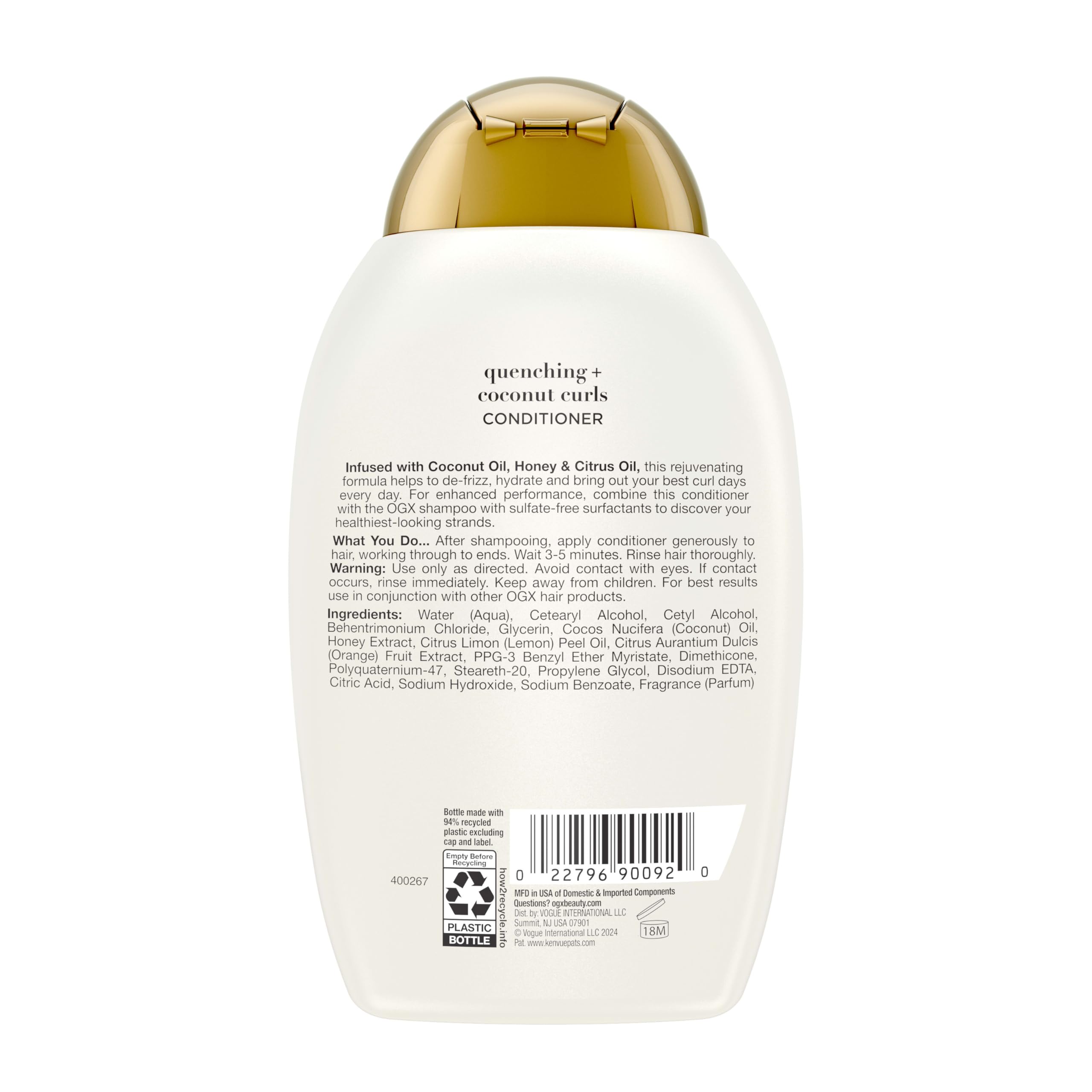 OGX Coconut Curls conditioner paired with matching shampoo for routine