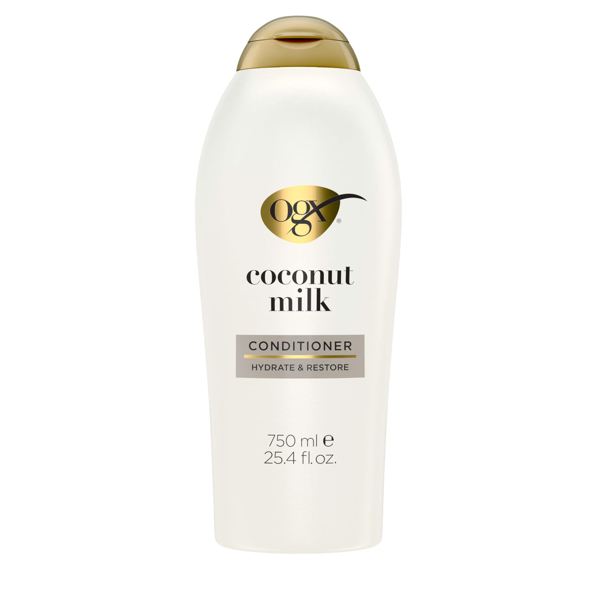 OGX bottle front view showing brand and hydrating conditioner benefits