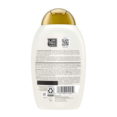 OGX bottle on bathroom vanity evoking a nourishing shower routine