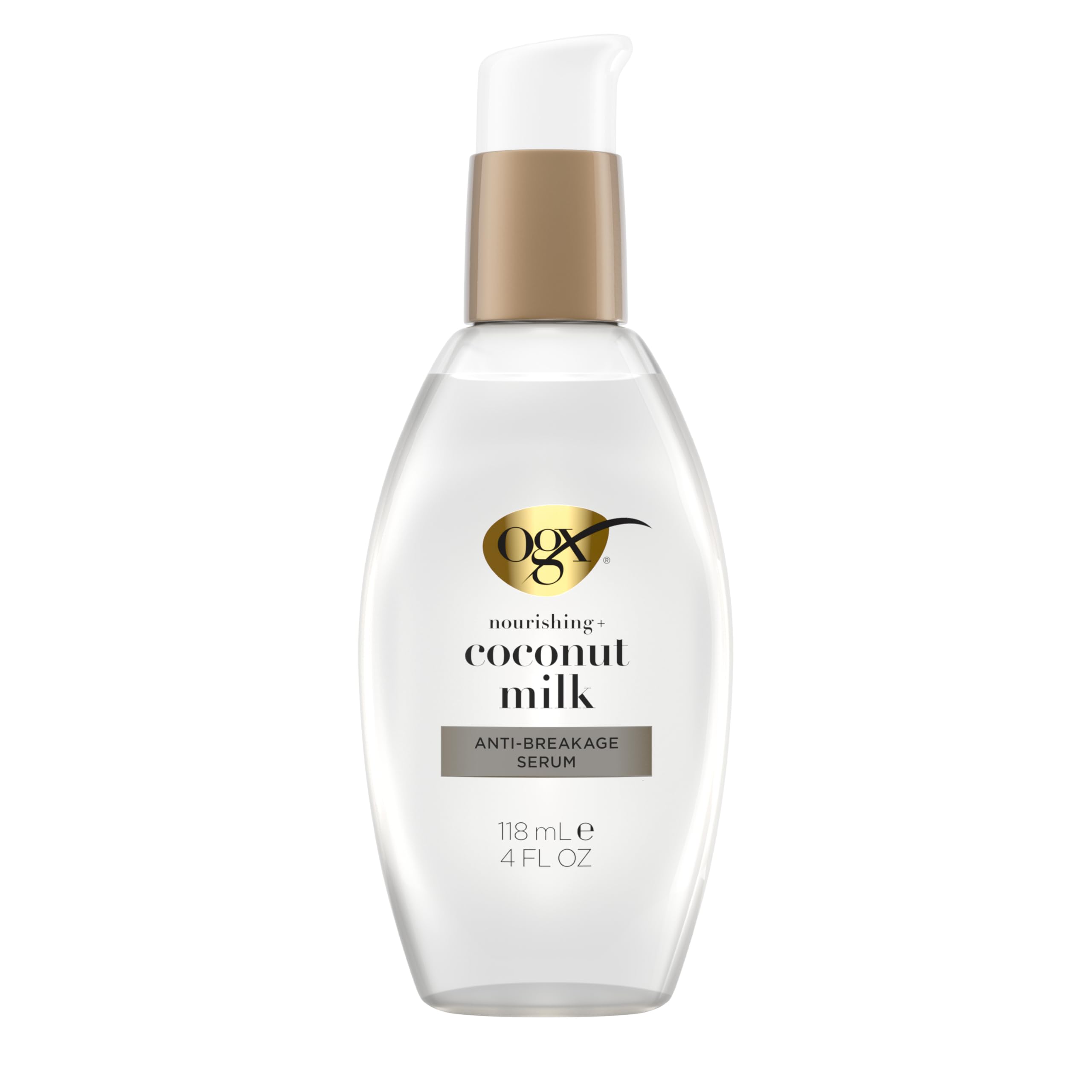 OGX coconut milk serum front bottle showing label and size, promotes easy nourishment