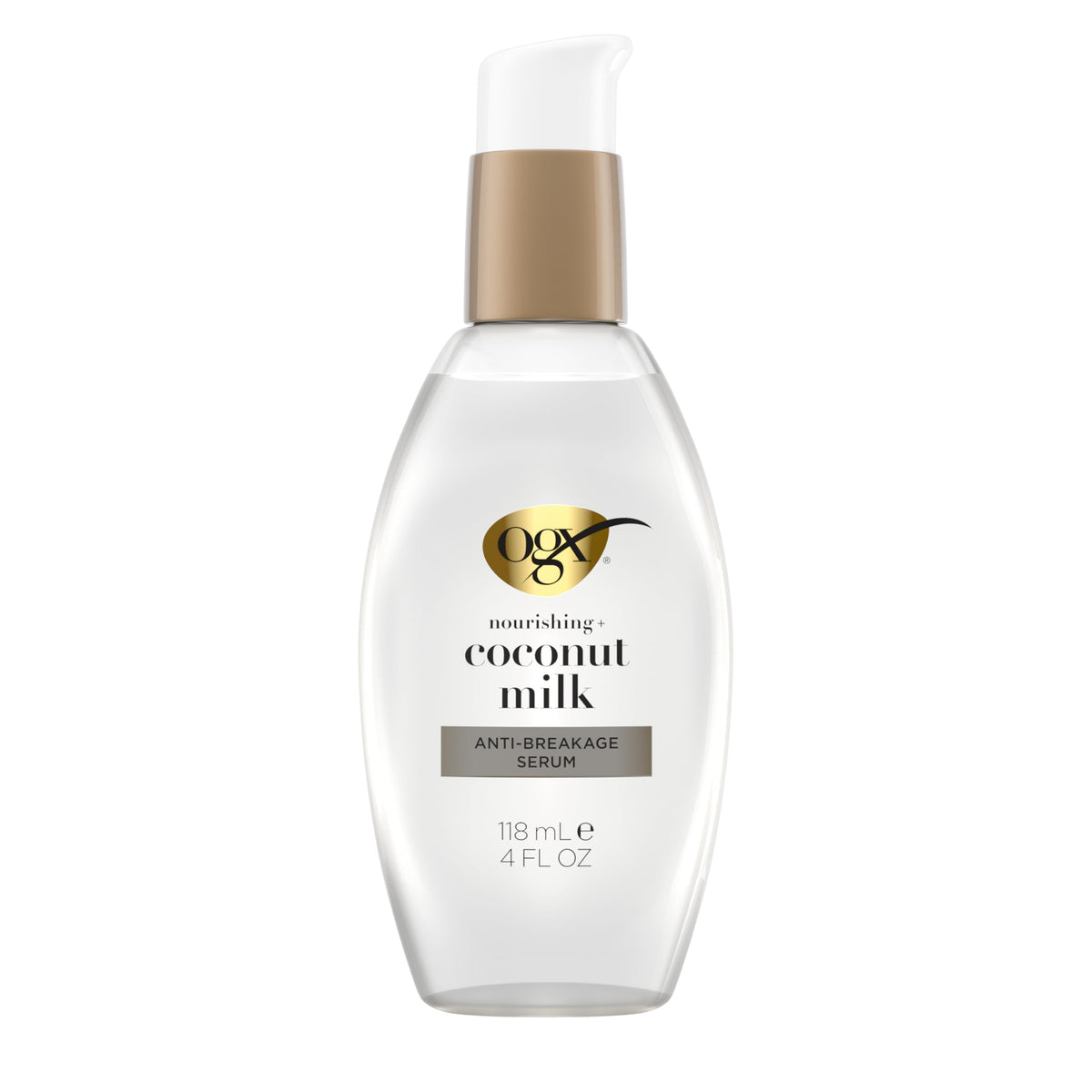 OGX coconut milk serum front bottle showing label and size, promotes easy nourishment