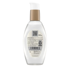 OGX serum on a bathroom shelf in lifestyle setting emphasizing daily use and pleasant scent