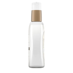 OGX serum on dry styled hair showing added shine and frizz control benefit