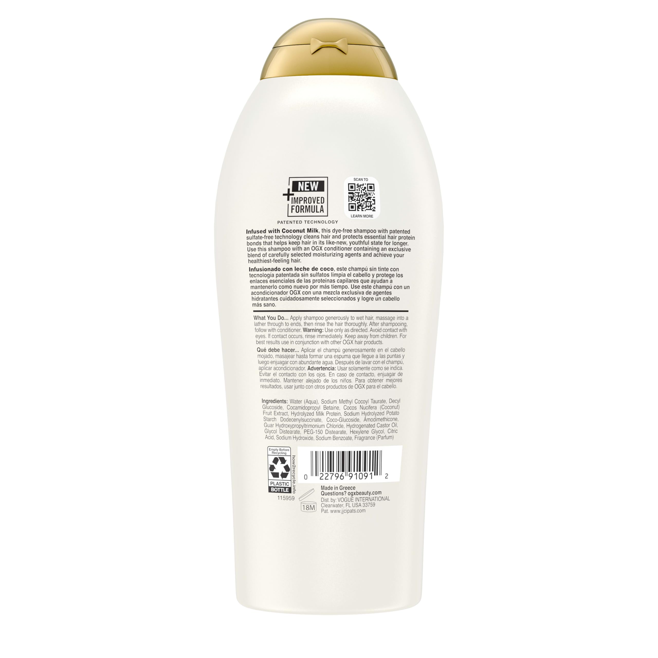 OGX shampoo on bathroom shelf evoking hydrated, salon-like hair