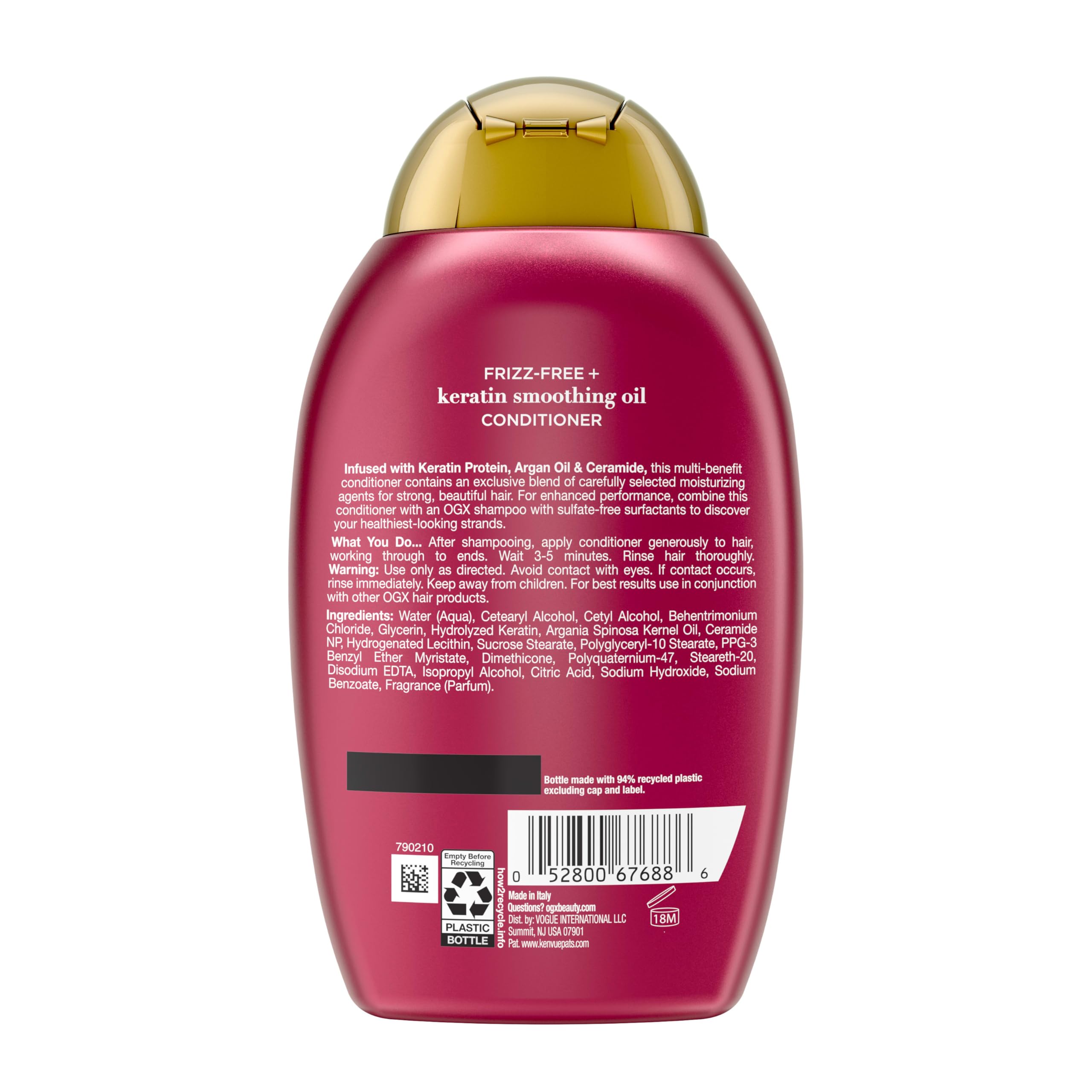 OGX conditioner paired with matching shampoo for complete smoothing routine