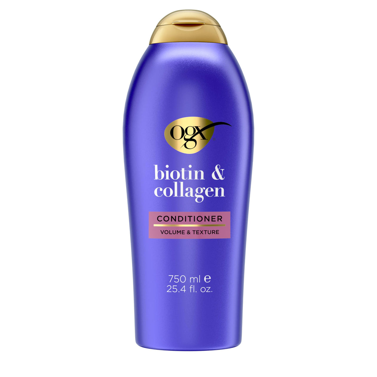 OGX front packaging bottle showing label and size for easy identification and benefits