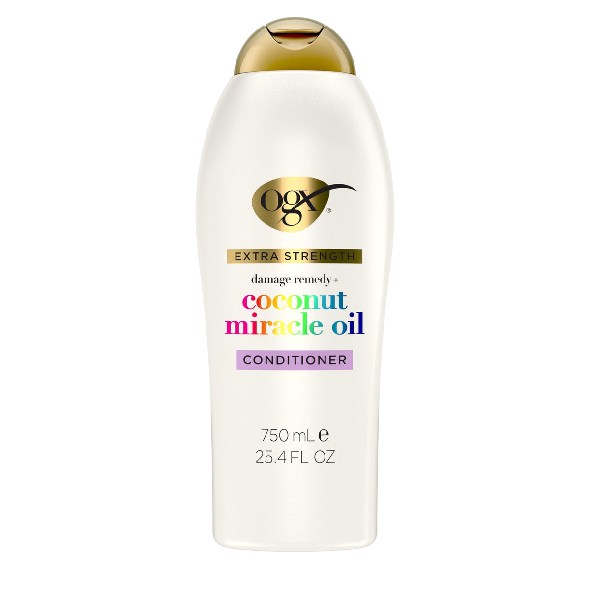 OGX front packaging showing coconut miracle oil conditioner and volume benefit