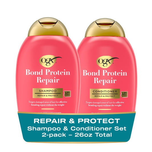 OGX front packaging showing repair protect set that strengthens hair