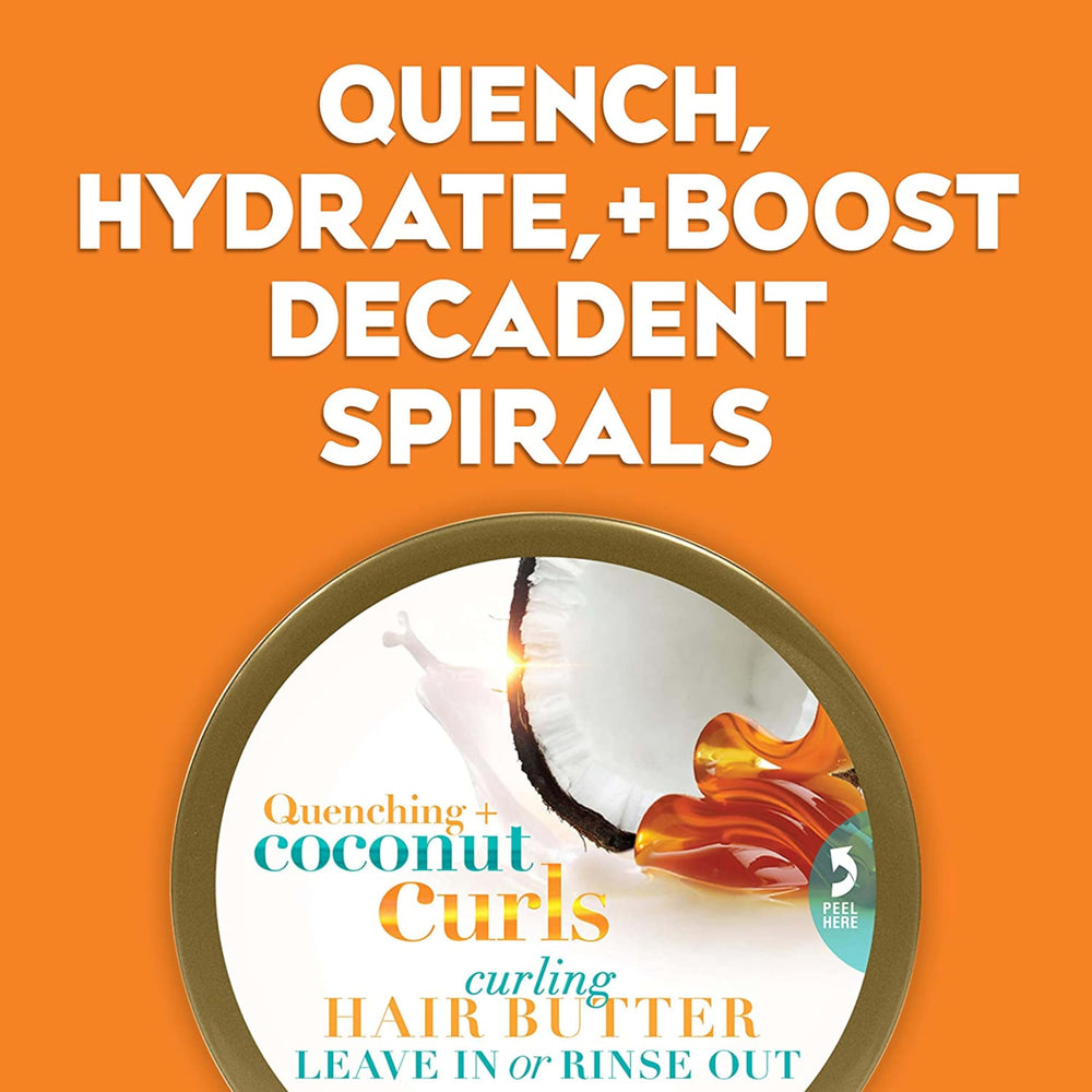 OGX hands applying hair butter to damp curls for easier styling