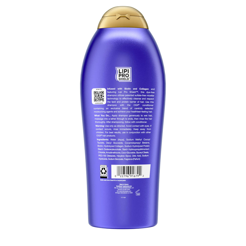 OGX bottle in bathroom lifestyle scene inspiring daily hair routine