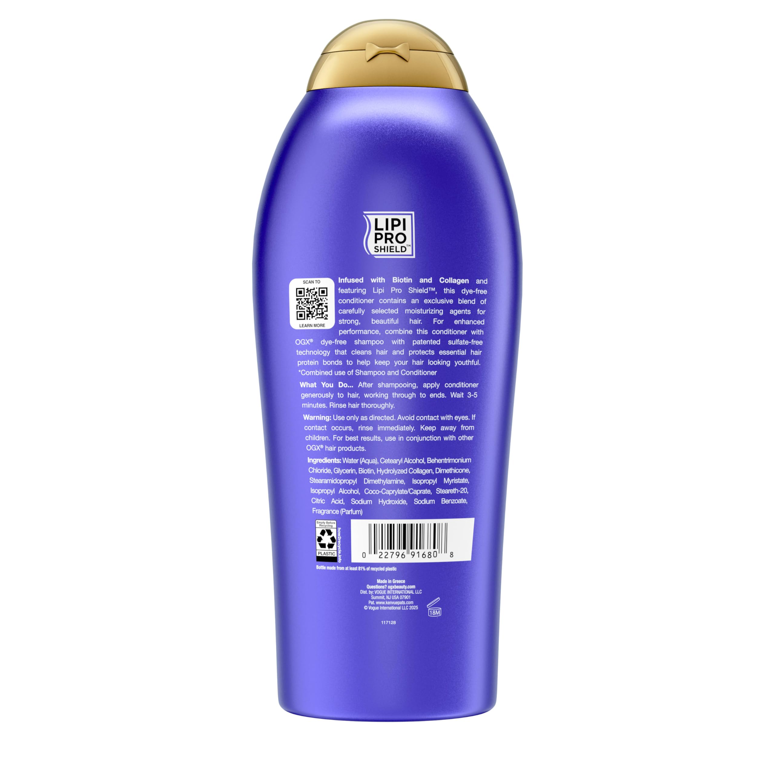 OGX lifestyle dry styled hair showing fuller volume and long-lasting body benefit