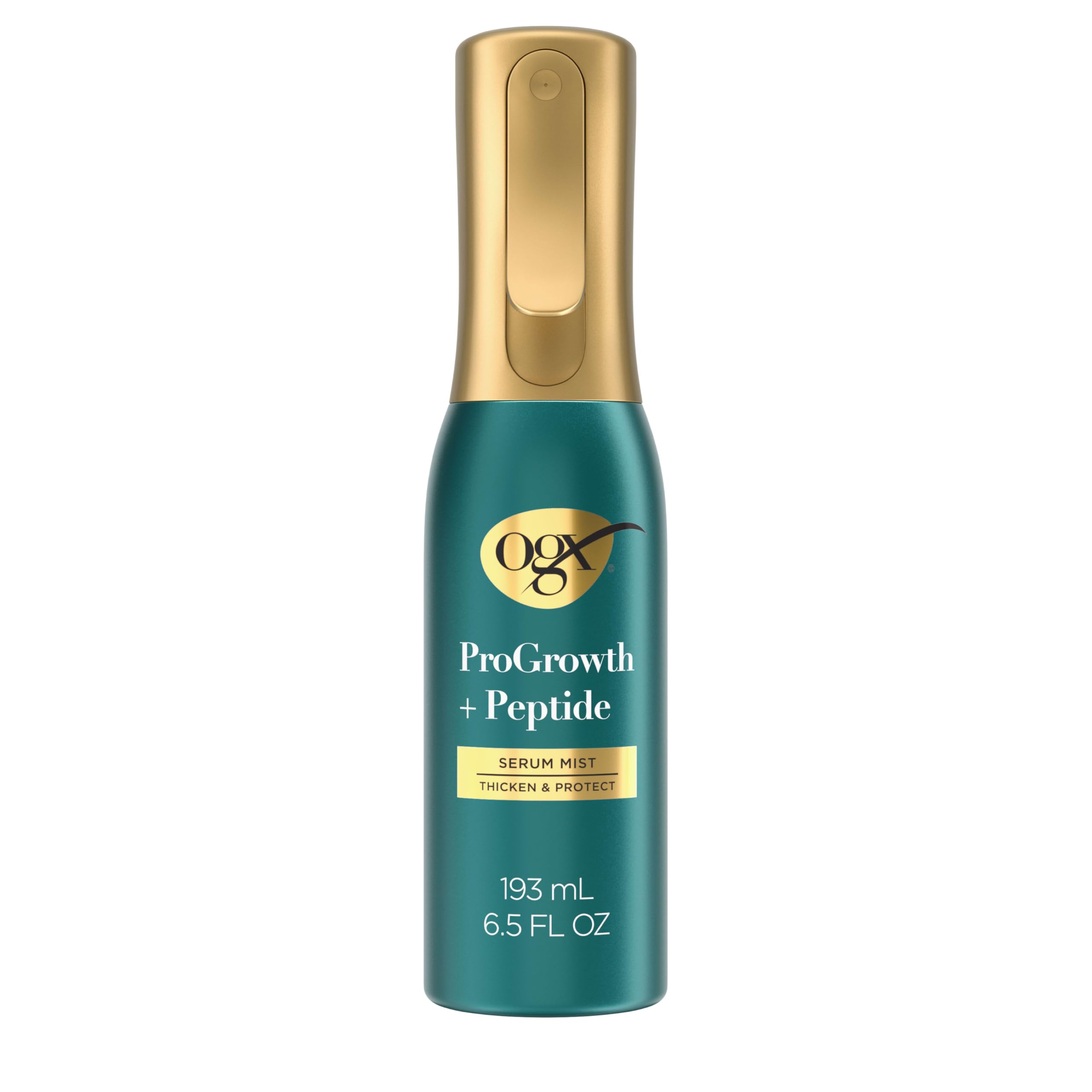 OGX ProGrowth bottle front view showing product and instant thickening benefit