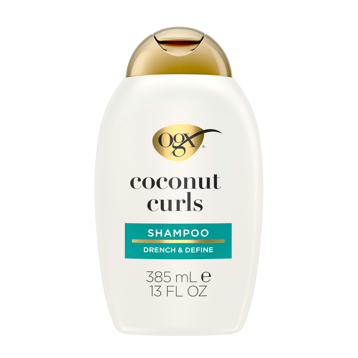 OGX front bottle view showing curl-defining shampoo for visible brand hydration