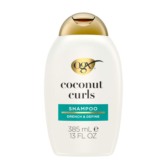 OGX front bottle view showing curl-defining shampoo for visible brand hydration