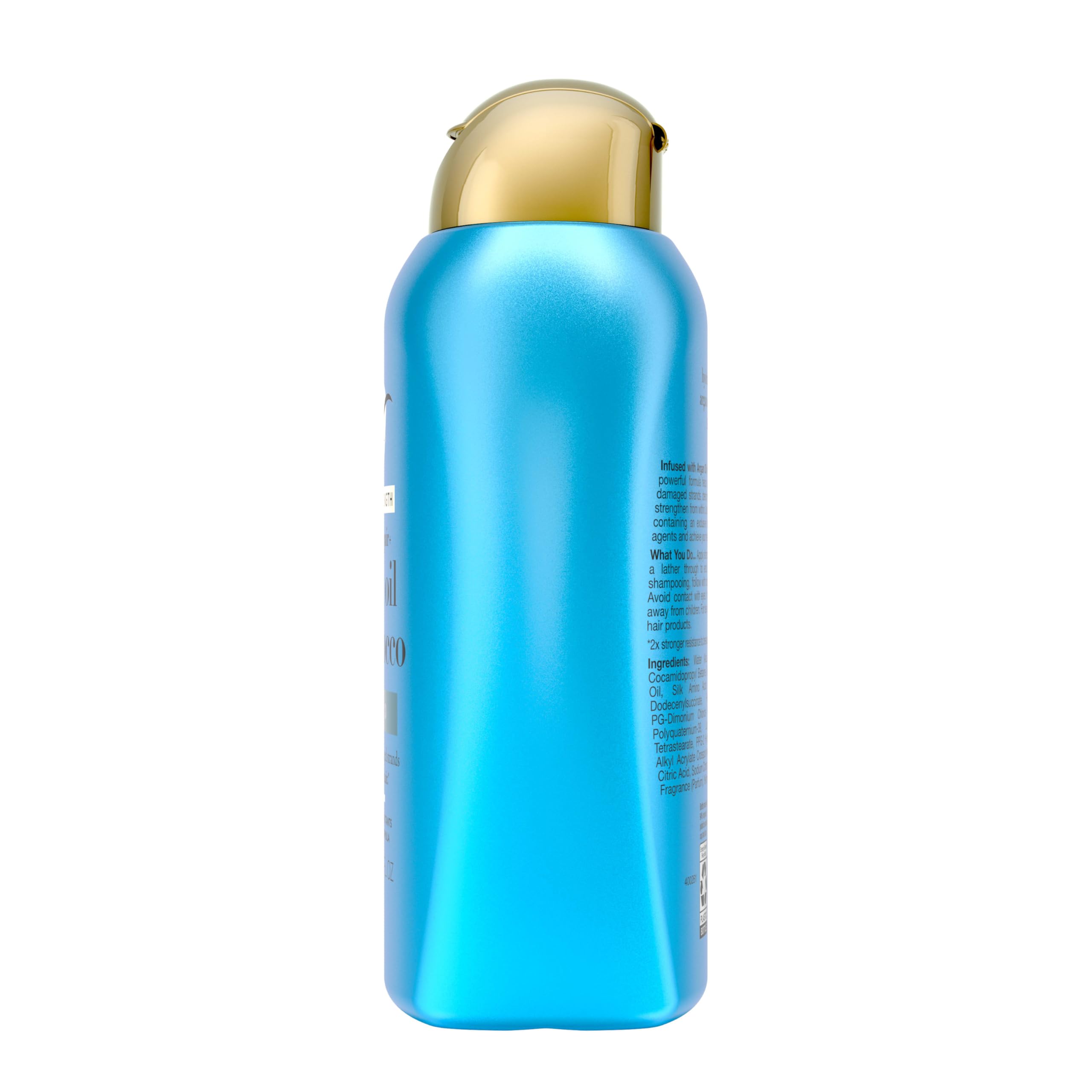 OGX shampoo forming lather in shower demonstrating effective cleansing