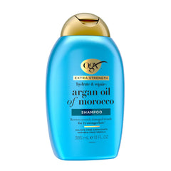 OGX shampoo paired with conditioner showing complementary routine benefit