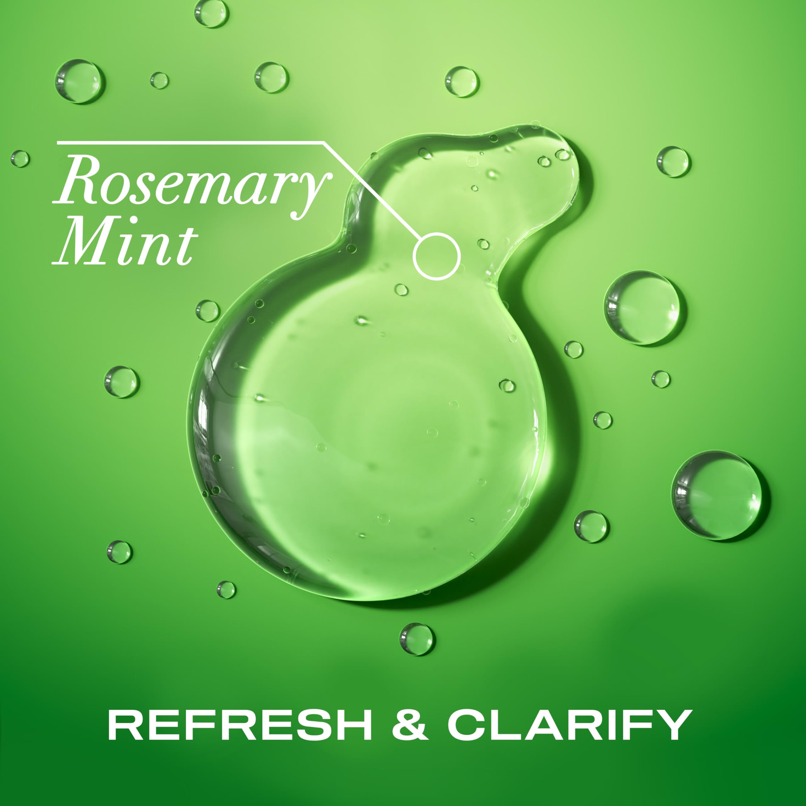 OGX shampoo texture pouring from bottle to show lightweight clarity