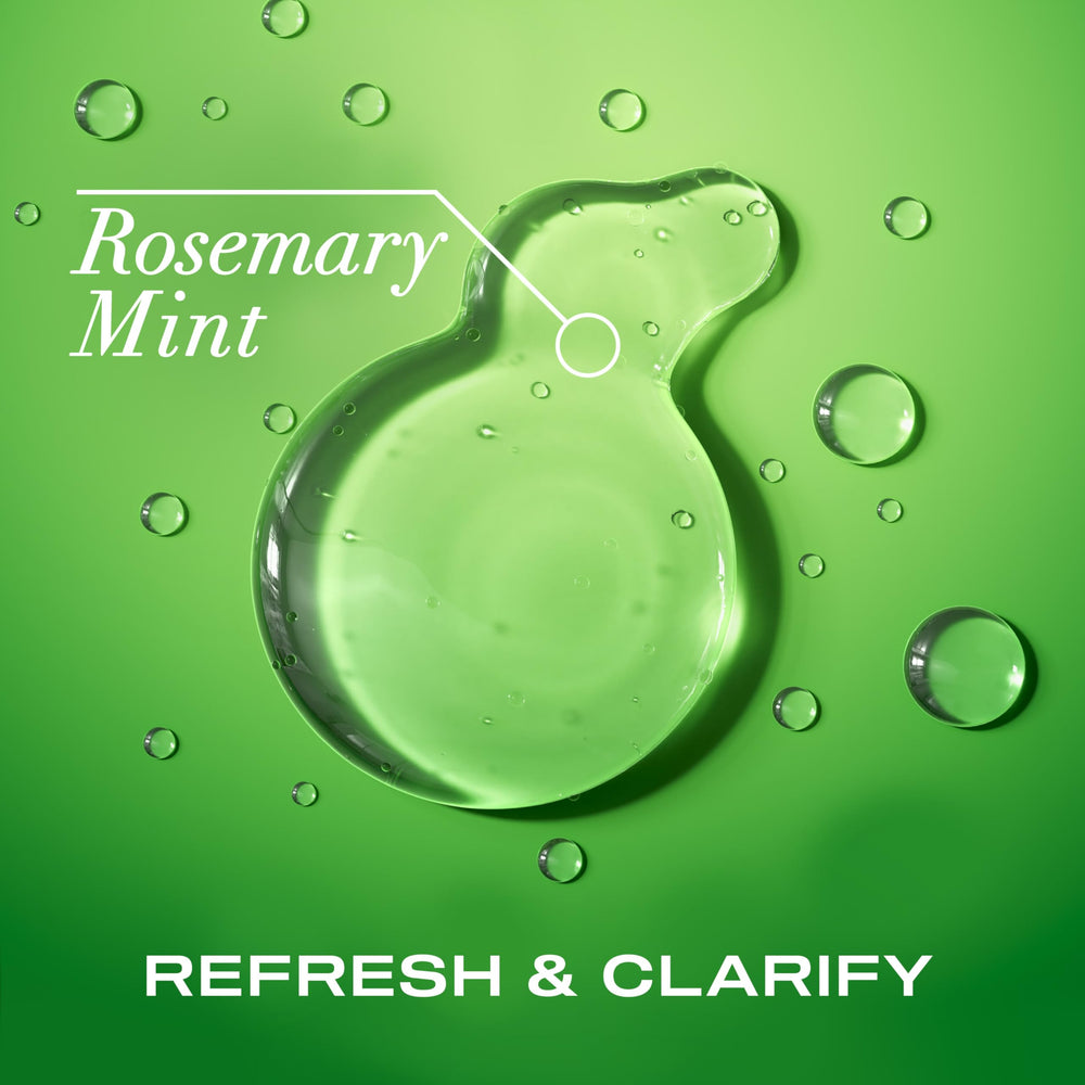 OGX shampoo texture pouring from bottle to show lightweight clarity