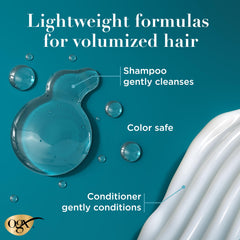 OGX shampoo lather close-up showing gentle cleansing and volume
