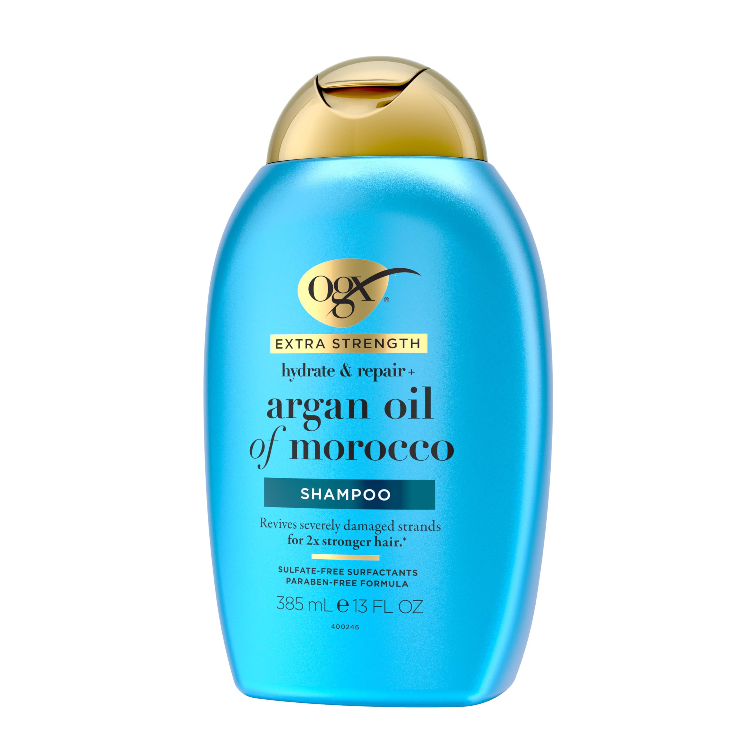 OGX shampoo on bathroom shelf lifestyle shot for daily routine appeal