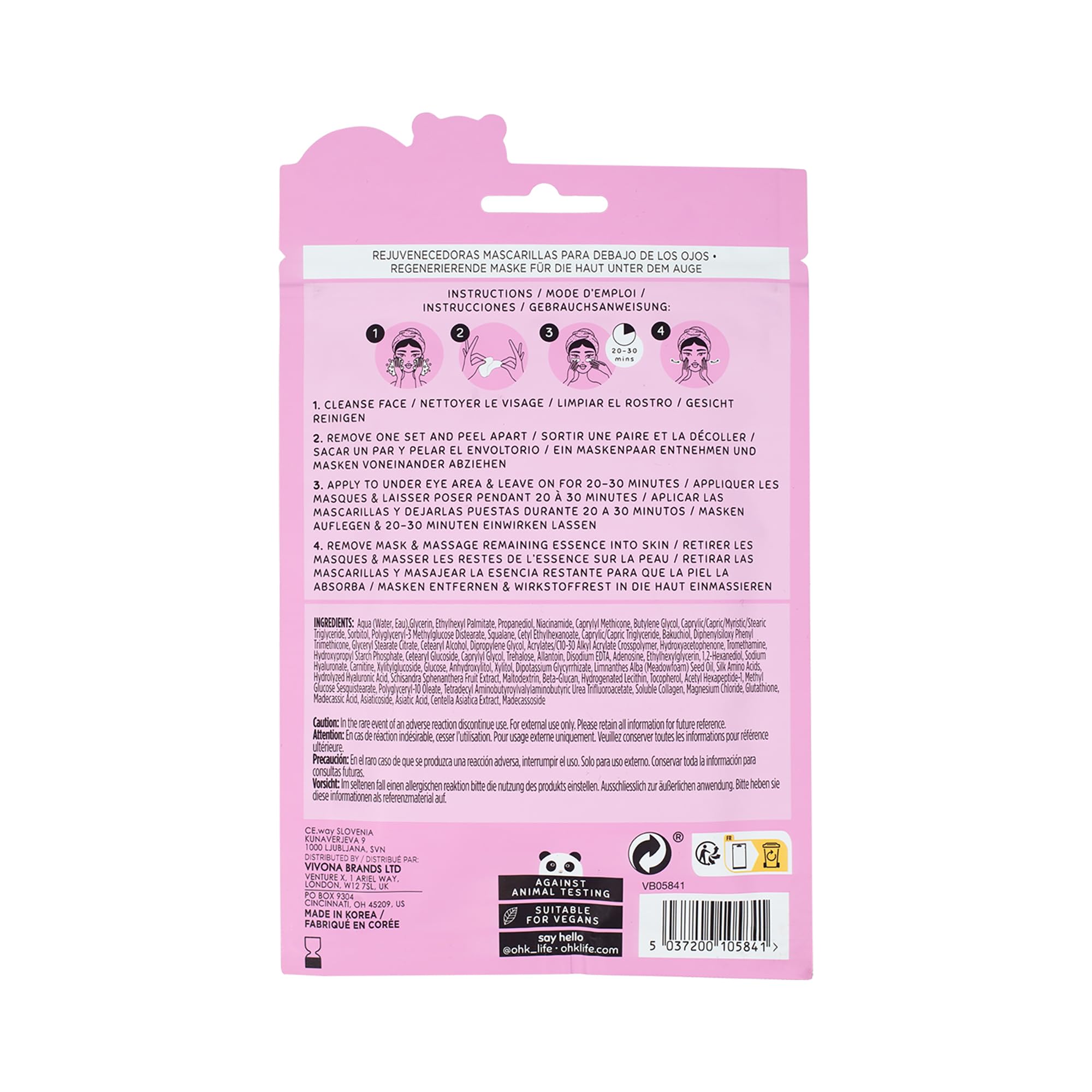 Oh K! resealable pouch open showing multiple pairs and preserved serum freshness