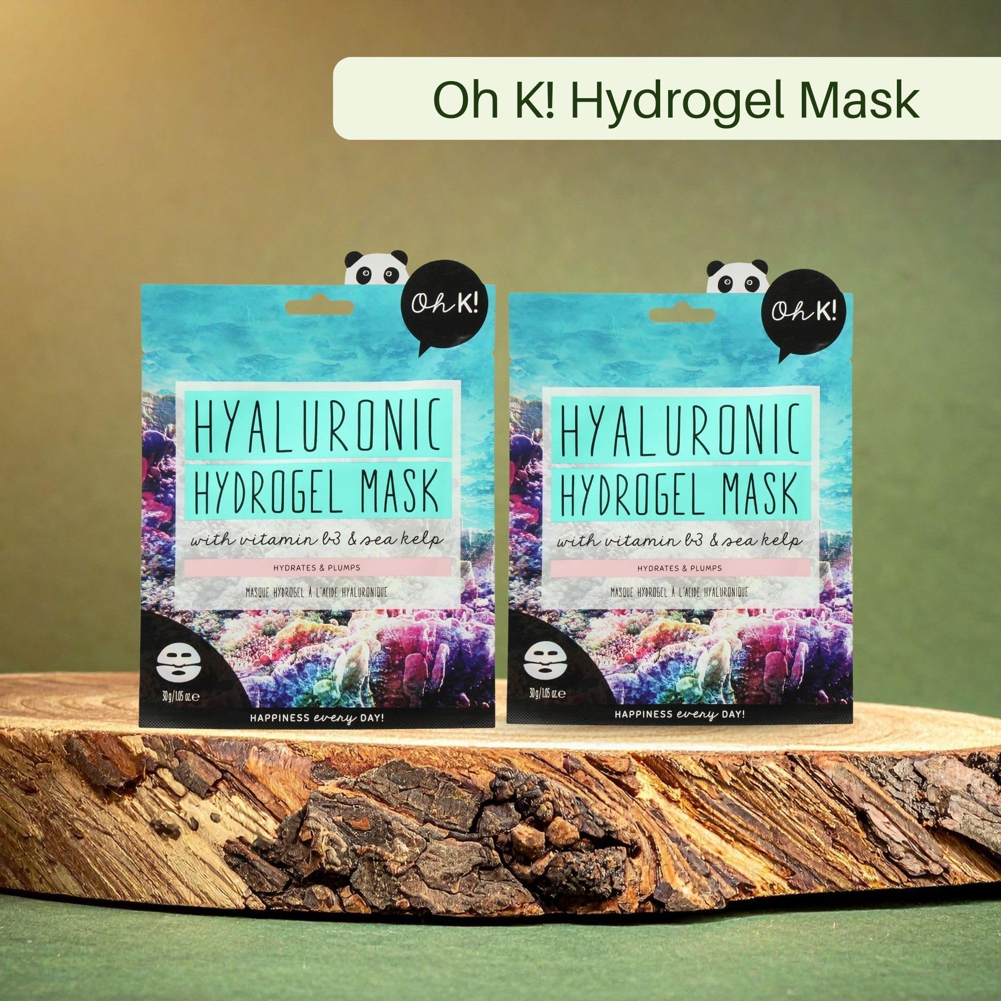 Oh K! mask essence drop on fingertip demonstrating hydration boost