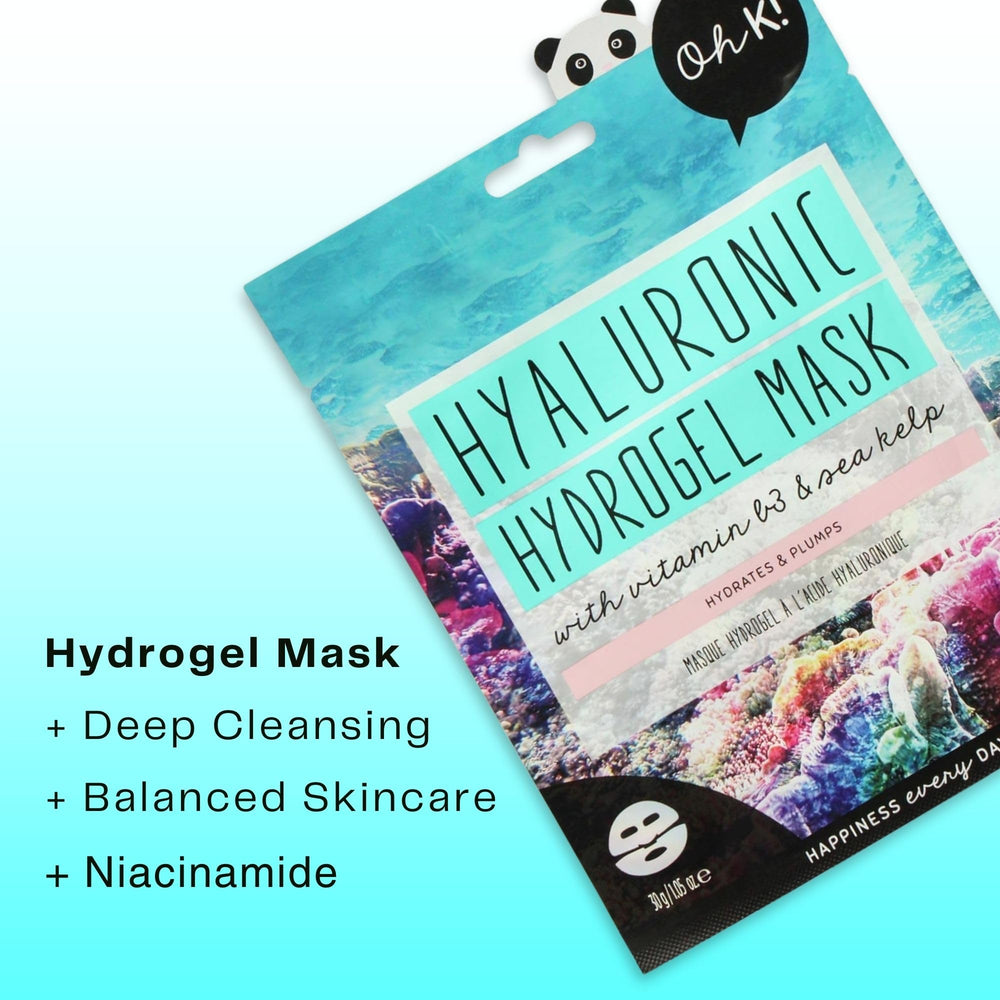 Oh K! hydrogel mask applied on face providing immediate soothing