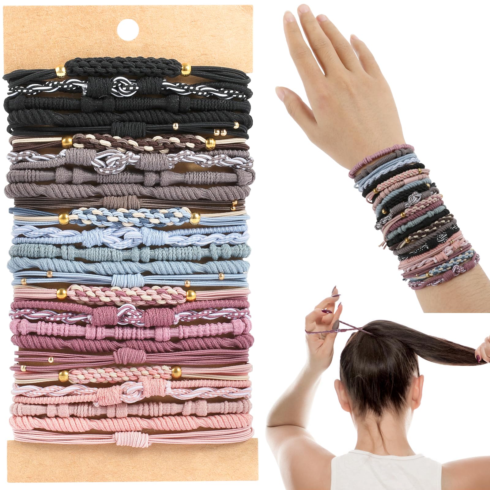 OHCISP front packaging showing 25-piece boho hair ties set and variety