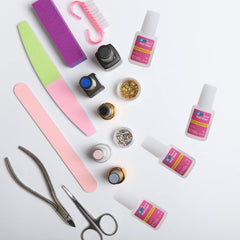 Ohlove manicure lifestyle shot of glued tips for long-lasting finished look