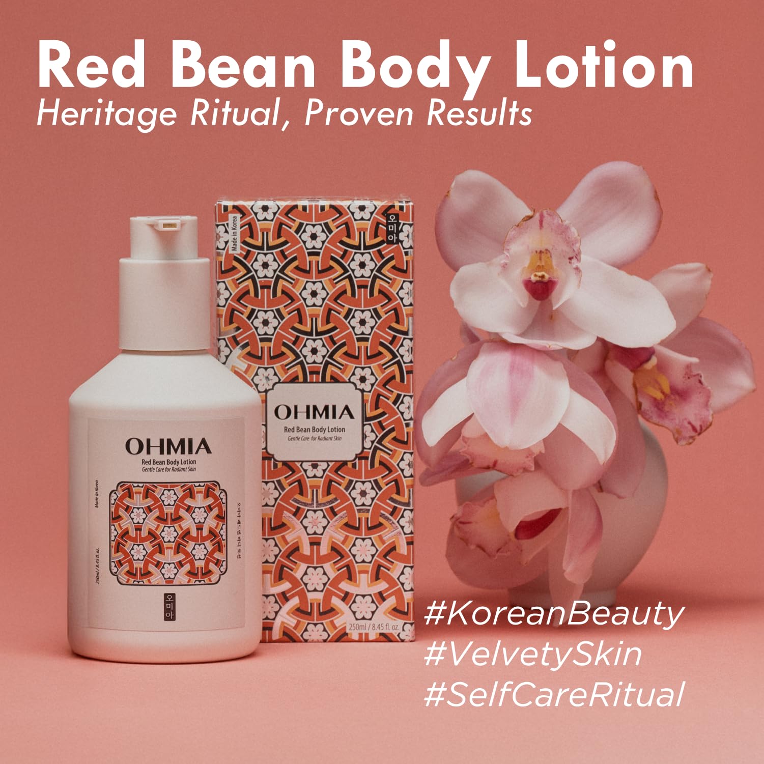 OHMIA paired with Red Bean Body Wash completing Korean care ritual
